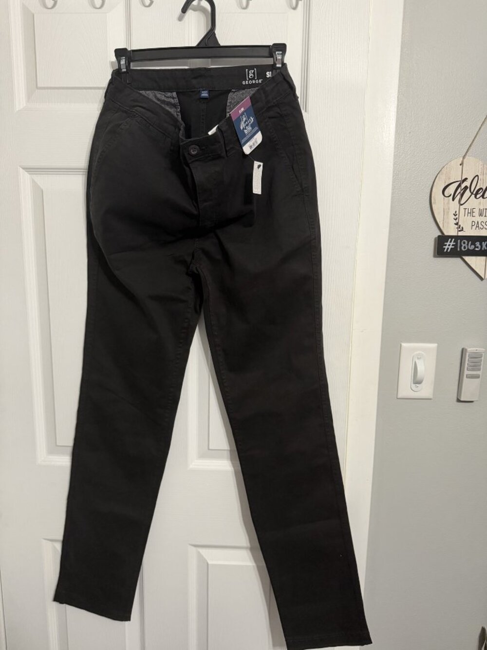 George Men's Black Slim Pants 32x34 NWT